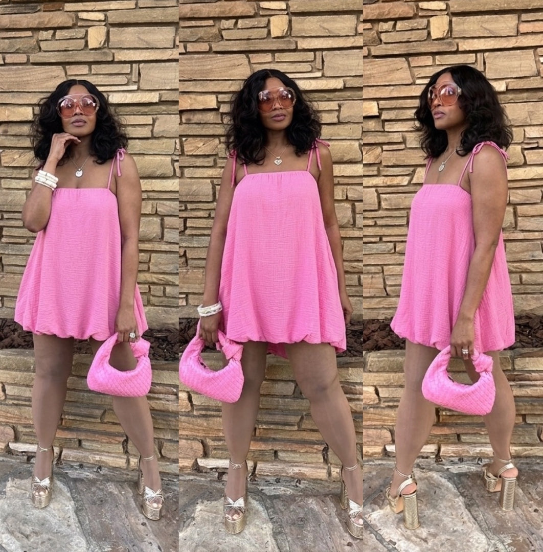 Pink Bubble Hem Dress Pink Bubble Hem Dress