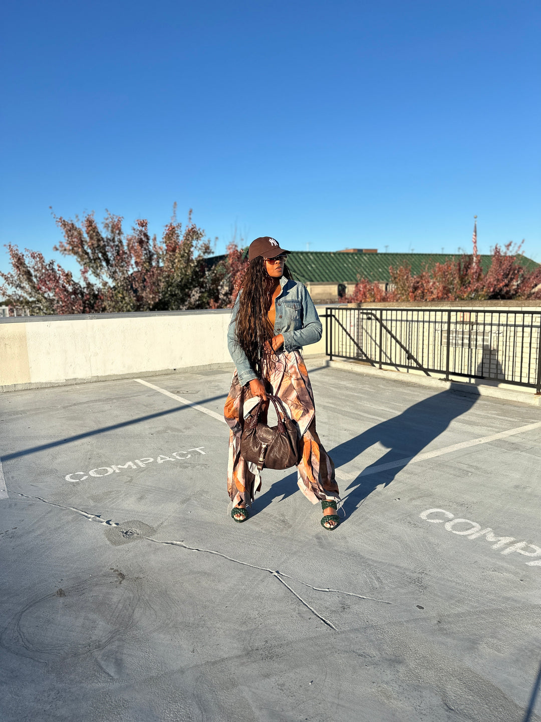 NEW All the Frills Cargo Pants - Brown Rust Grey Marble Blend