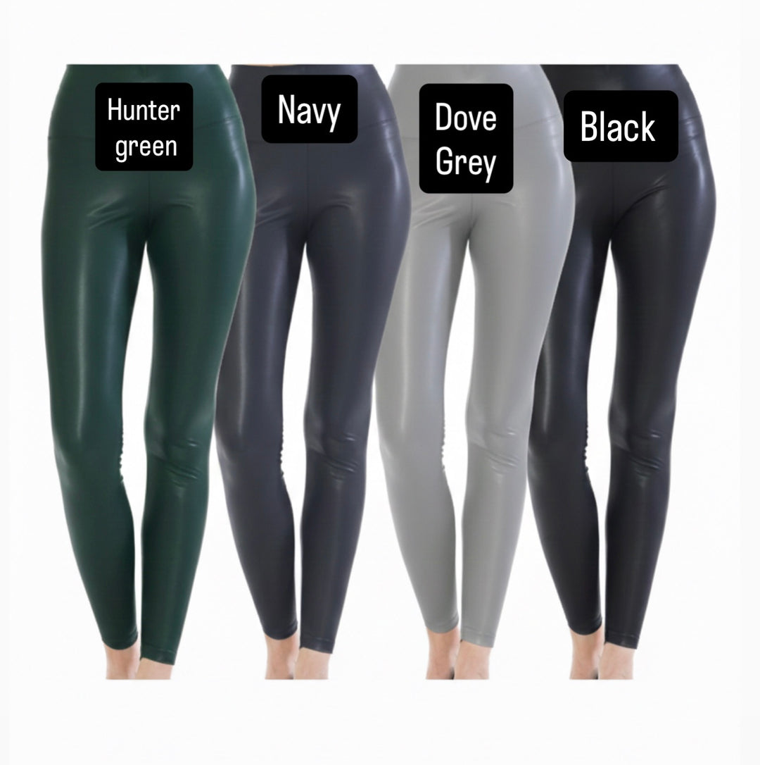 Winter Stretch Faux Leather Leggings 