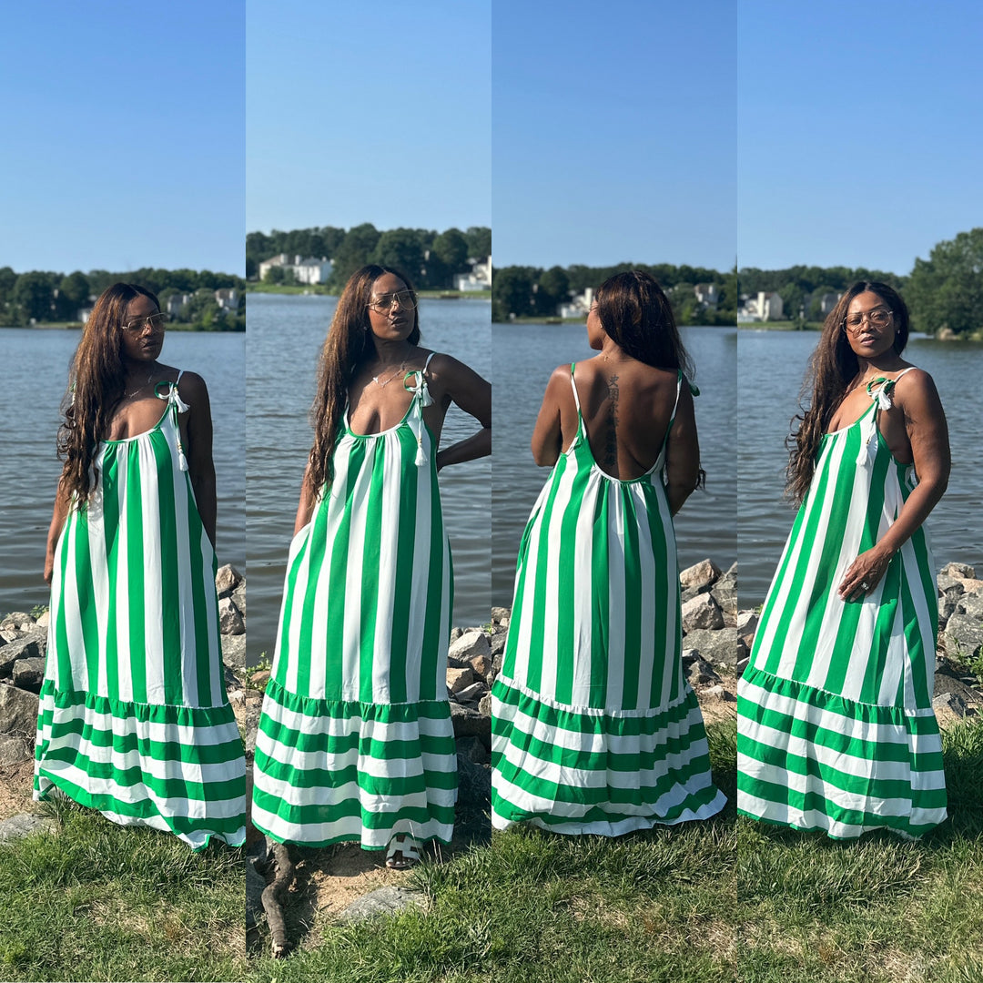 Beauty In Stripes Maxi Dress with Pockets