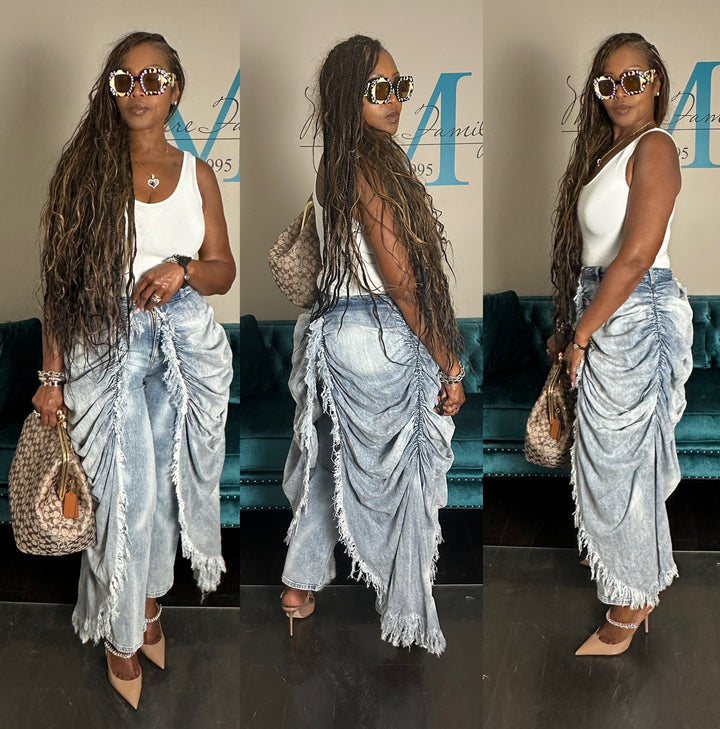 It's All In The Drapes Denim Overlay Jeans