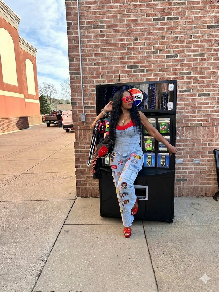 Route 26 Stretch Cargo Patch Jeans - Blue Wash