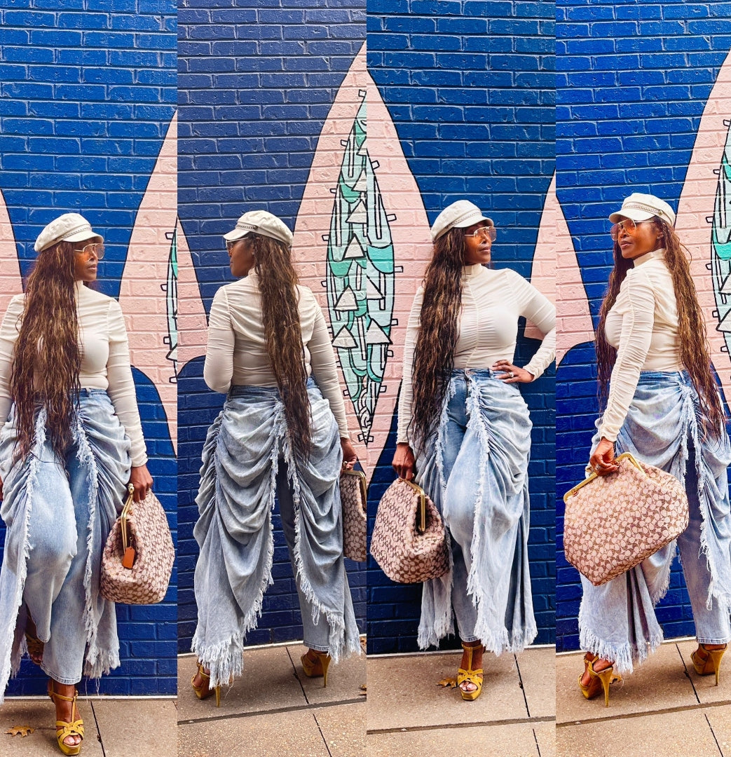 It's All In The Drapes Denim Overlay Jeans