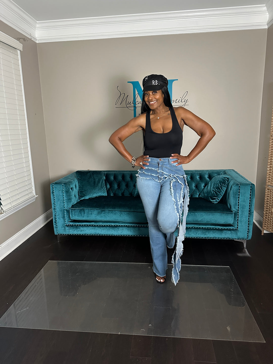 NEW Lasso Tall Flare Side Fringe Stretch Denim Jeans