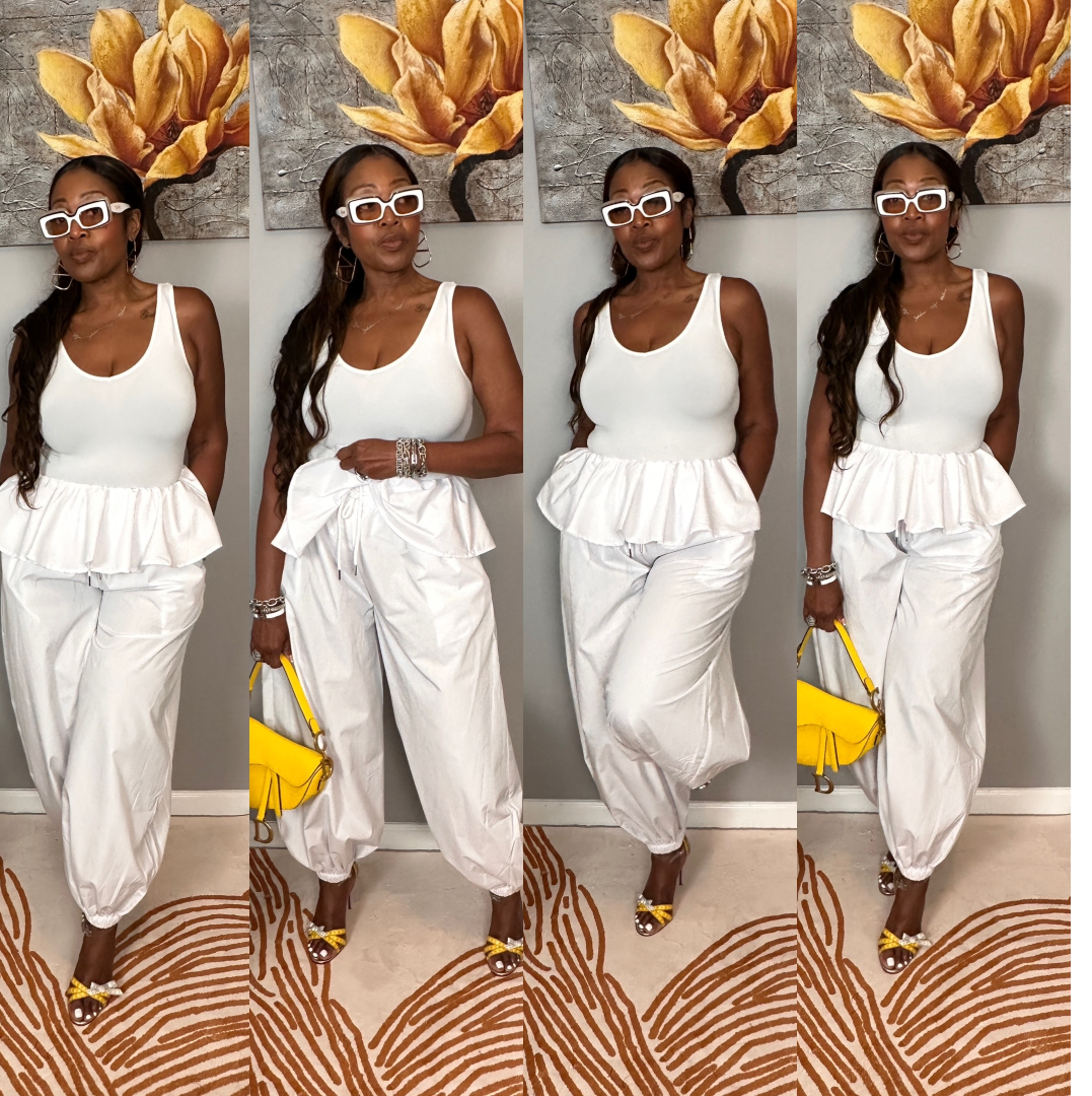 NEW Luxe Layered Peplum Pants - White