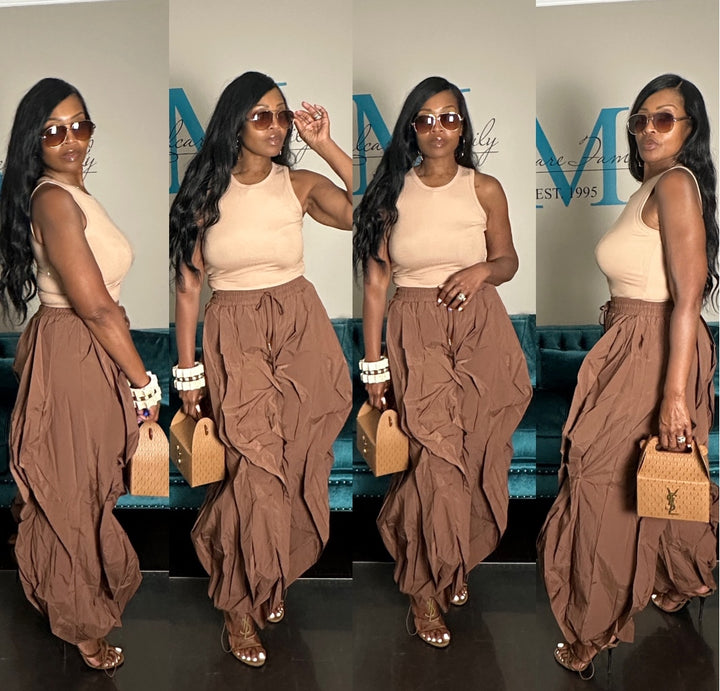 NEW All the Frills Cargo Pants - Chocolate Brown