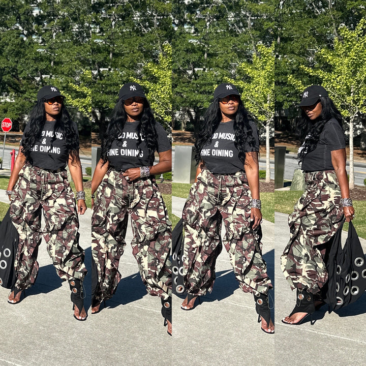 NEW All The Frills Cargo Pants –   Camo Print