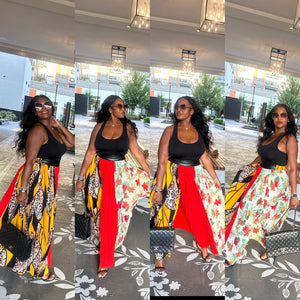 Avant Garde Full Length Print Maxi Skirt