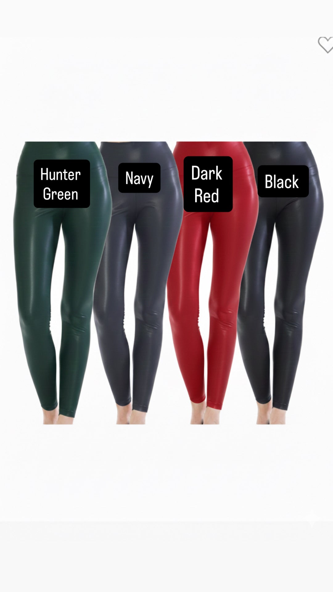 Winter Stretch Faux Leather Leggings - Red