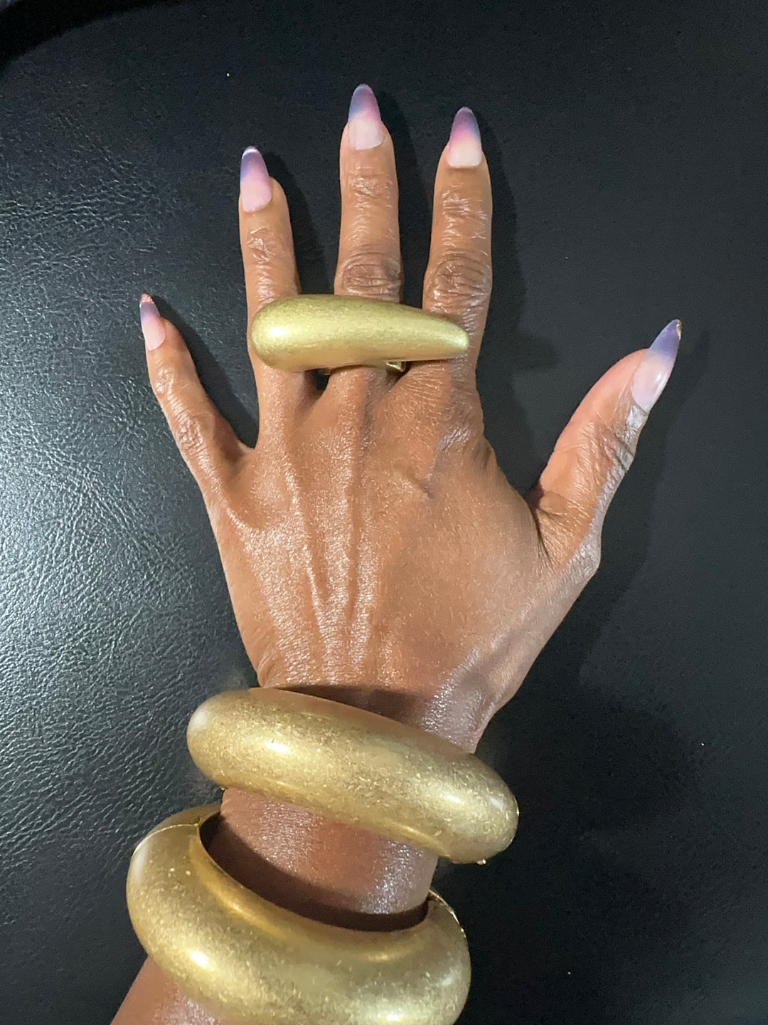 Oversized Gold Cross Bow Accent Stretch Ring