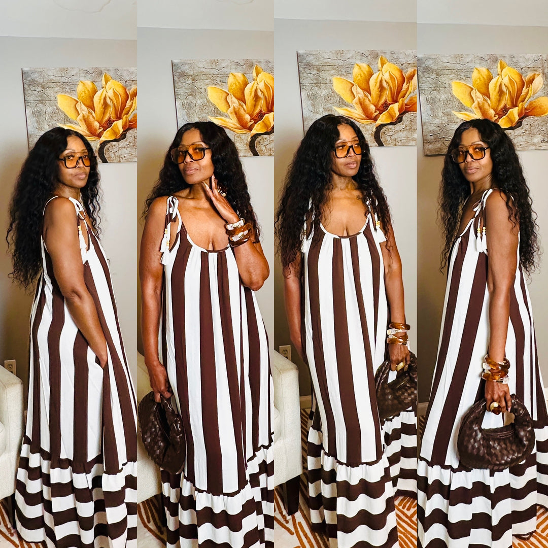 Beauty In Stripes Maxi Dress with Pockets