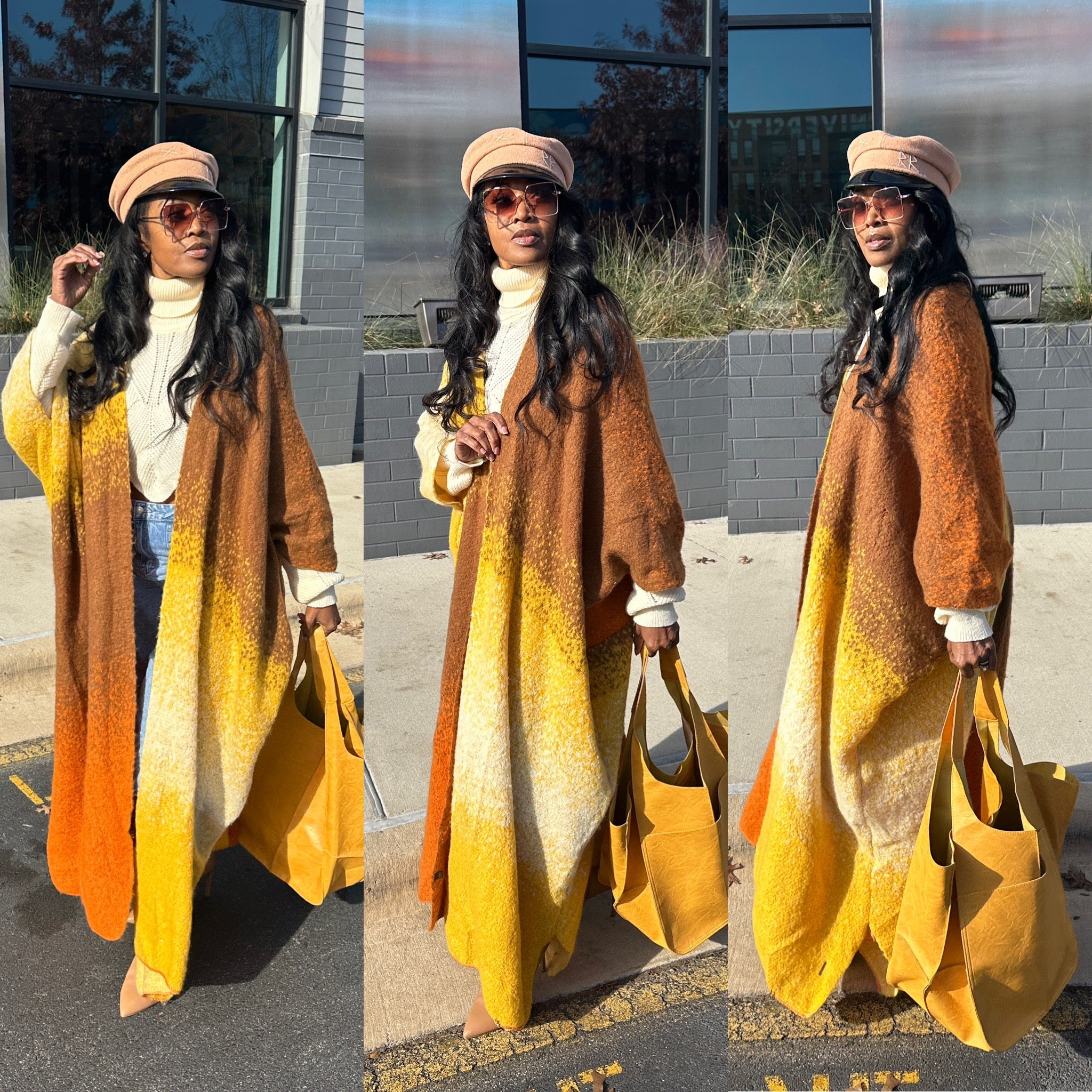 Mustard yellow long cardigan best sale