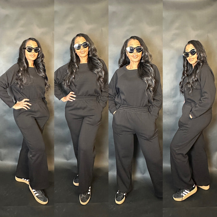 Winter Ready Plush Everyday Jogger Set - Black