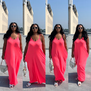 Summertime  Maxi - Neon Coral Pink