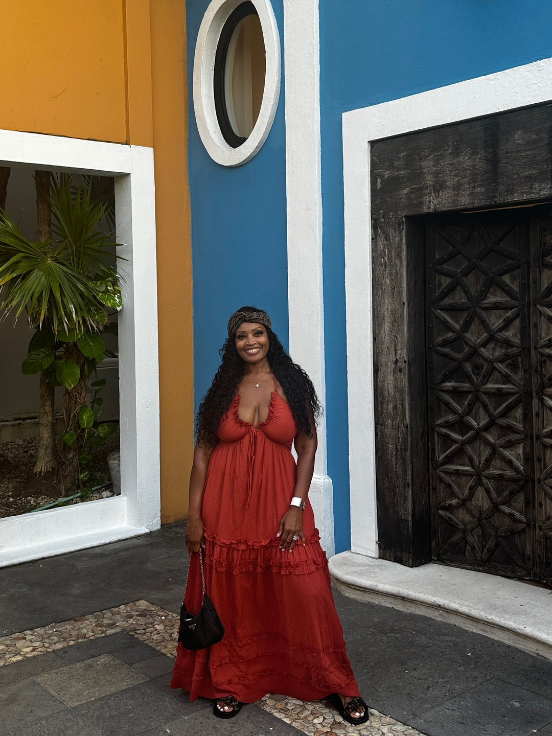 Grown Woman Summer Tiered Maxi Dress - Brick