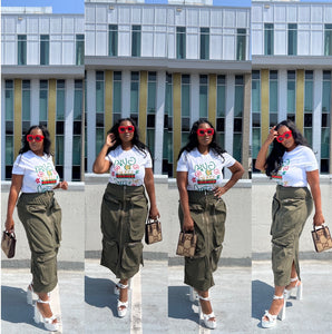 Fancy Fashion Graphic Tee - Green and Red Blend