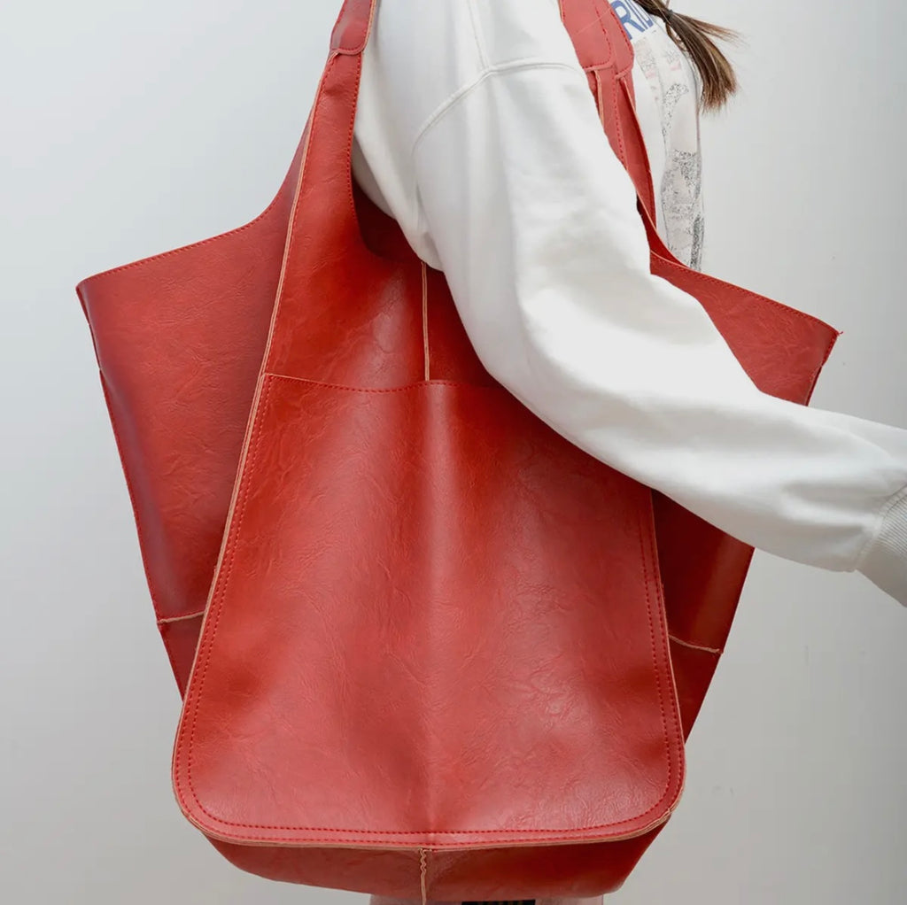 Oversized Vegan Leather Tote