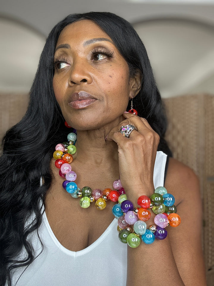 Like Candy Chunky Stretch Fashion Cluster Bracelet - Multi Color