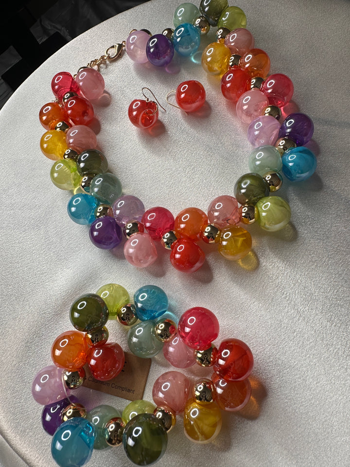 Like Candy Chunky Stretch Fashion Cluster Bracelet - Multi Color