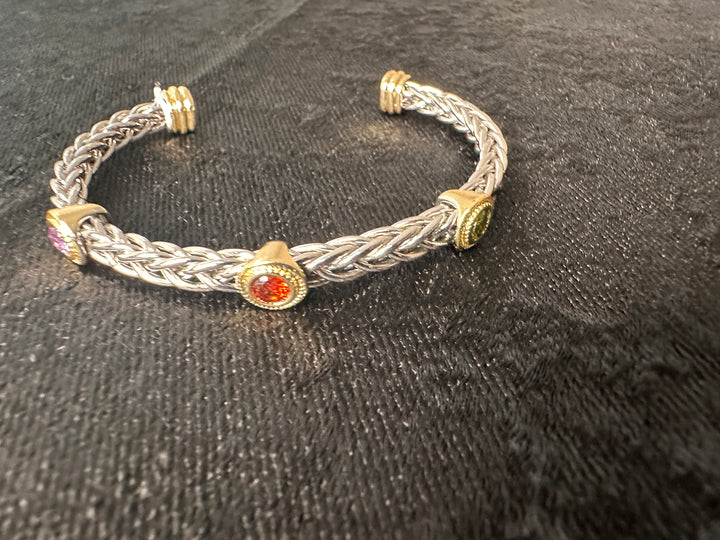 Faux Real Cable Bracelet - Multi Color Thin Cuff
