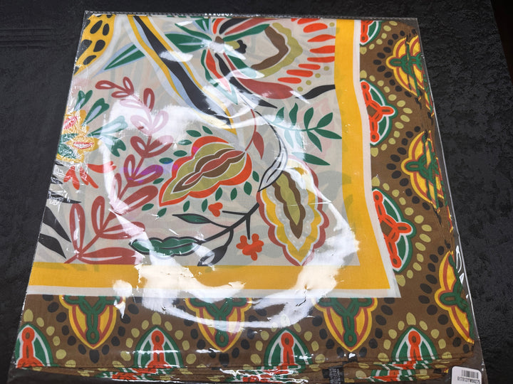 Summer Mood Scarf Chocolate Brown Yellow Emerald Green Orange Blend