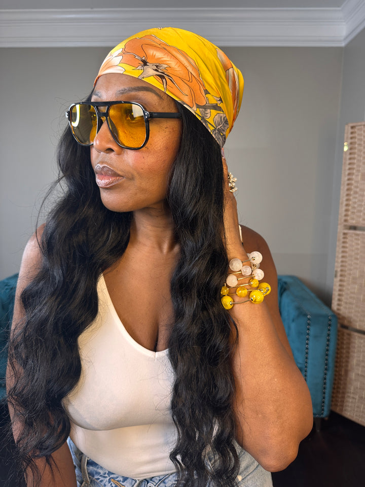 Summer Mood Scarf - Yellow Orange Cream Blend