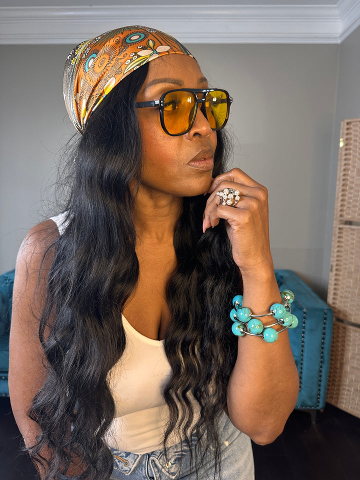 Summer Mood Scarf - Chocolate Turquoise Blend