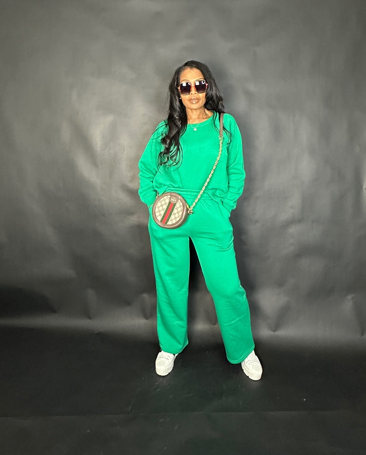 Winter Ready Plush Everyday Jogger Set - Kelly Green