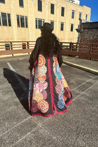RESTOCKED Remix Shirt and Open Front Satin Kimono  - Black and Wine Blend
