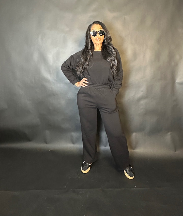 Winter Ready Plush Everyday Jogger Set - Black