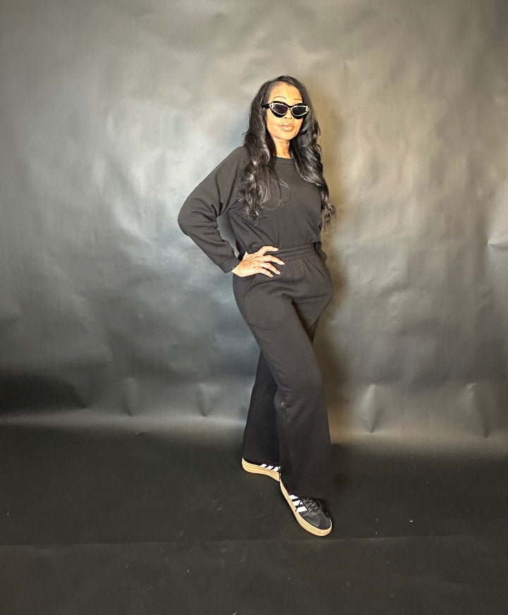 Winter Ready Plush Everyday Jogger Set - Black