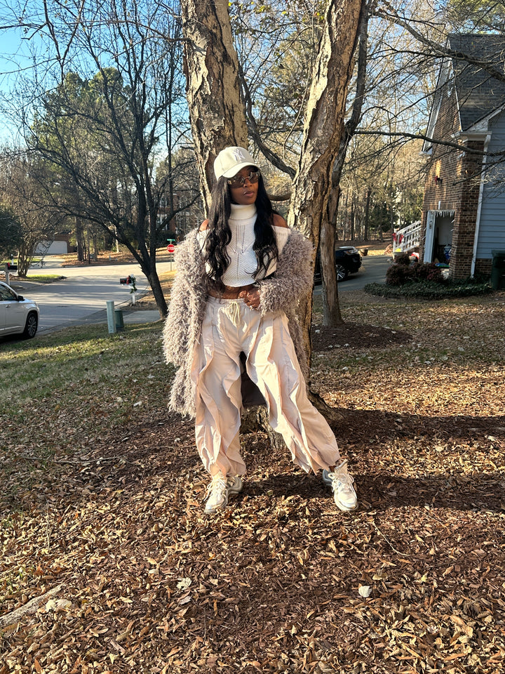 All the Frills Cargo Pants - Light Dove Grey