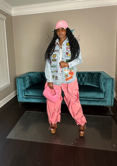All the Frills Cargo Pants - Pink