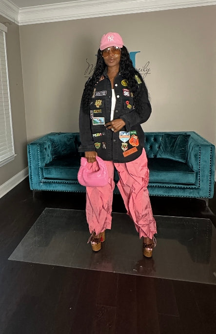 All the Frills Cargo Pants - Pink