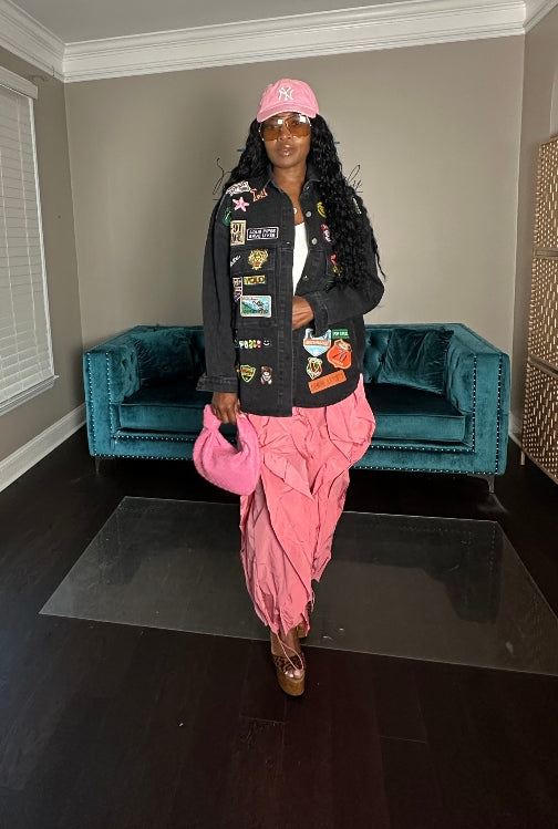 All the Frills Cargo Pants - Pink