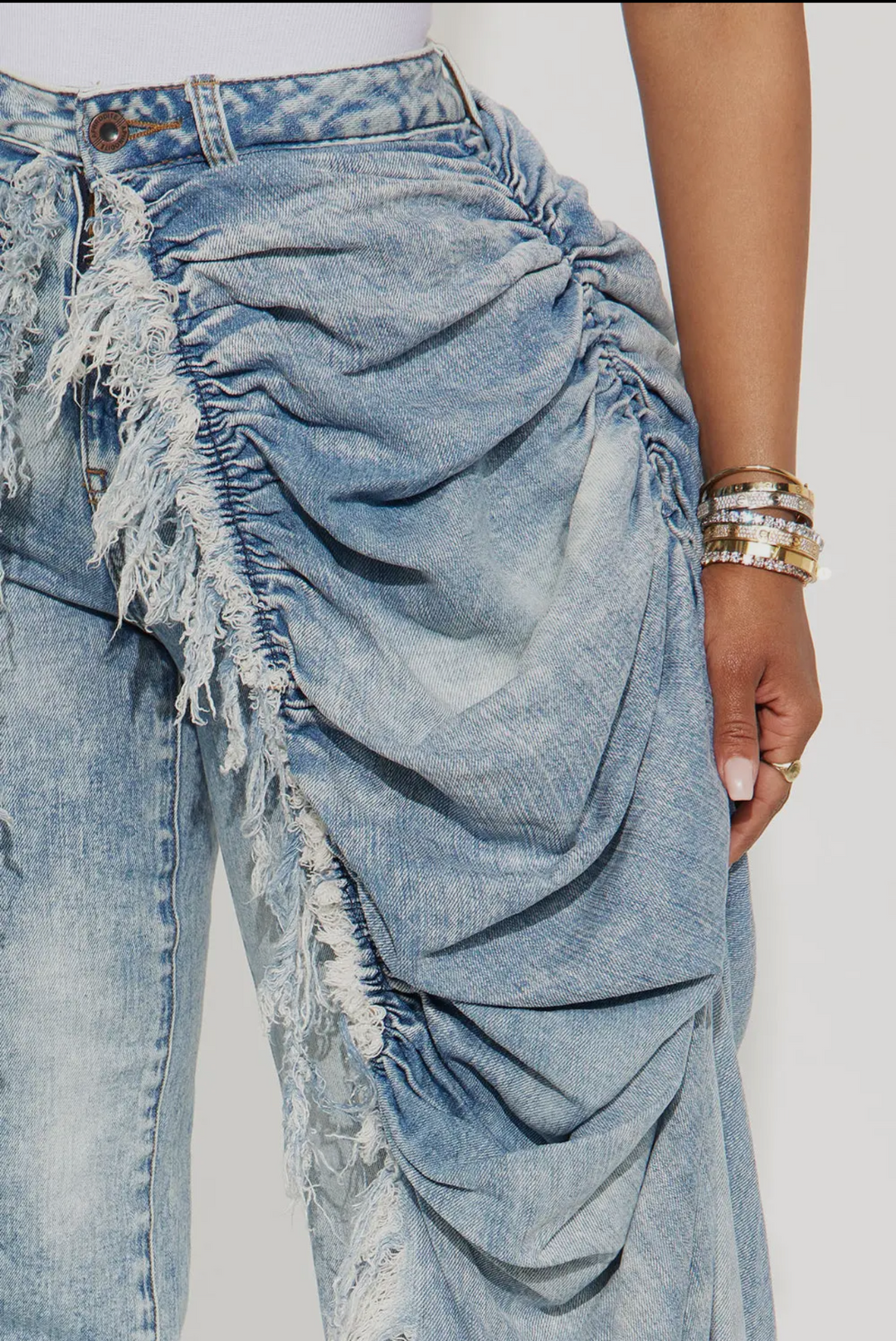 It's All In The Drapes Denim Overlay Jeans