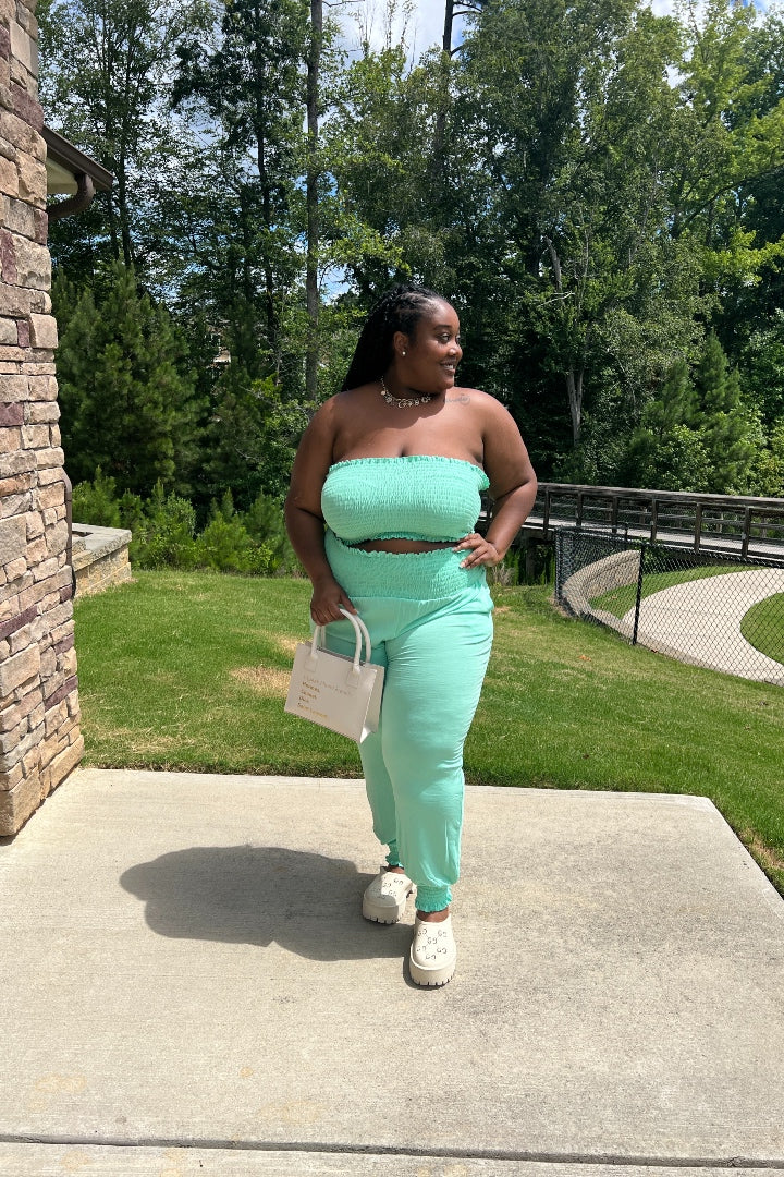 Summertime 2 Piece Tube Set - Mint Plus Size