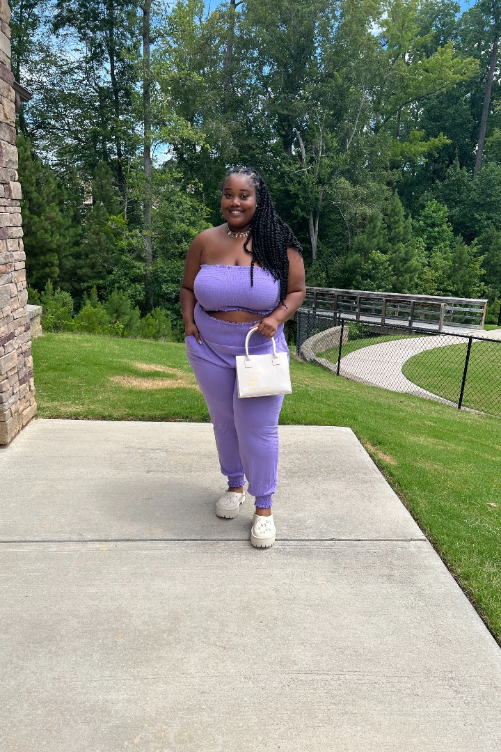 Summertime 2 Piece Tube Set - Lavender Plus Size