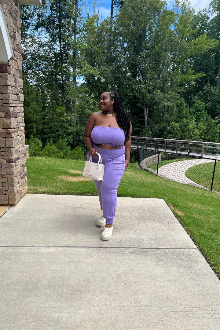 Summertime 2 Piece Tube Set - Lavender Plus Size