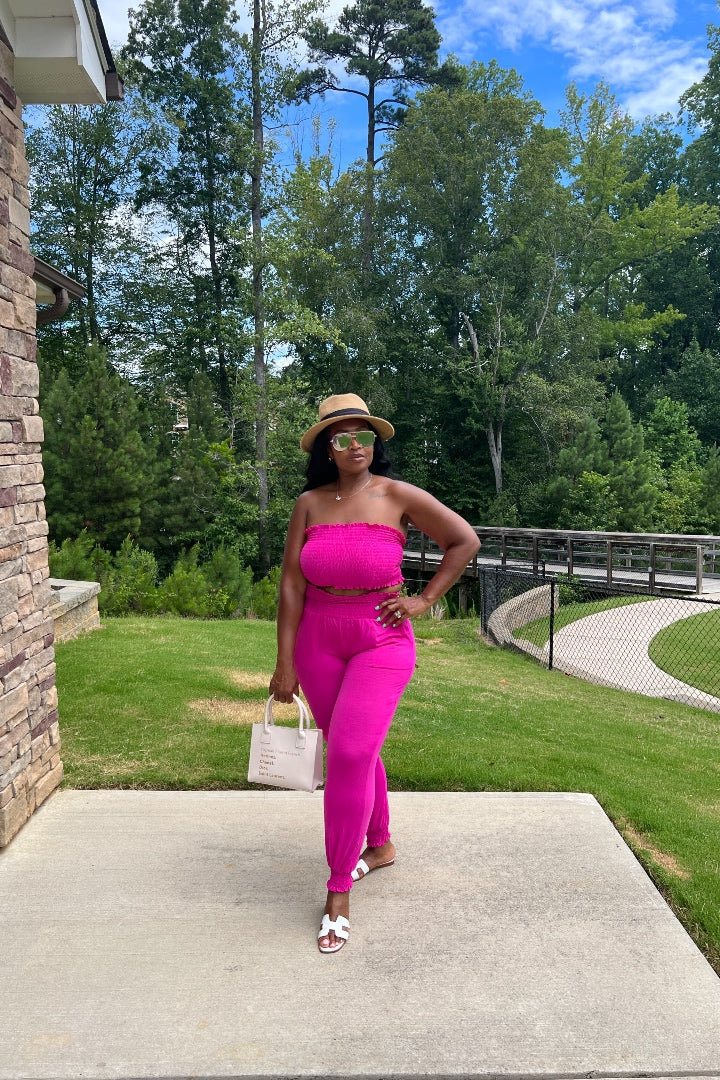 Summertime 2 Piece Tube Set - Hot Pink