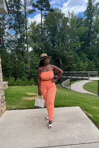 Summertime 2 Piece Tube Set - Neon Peach