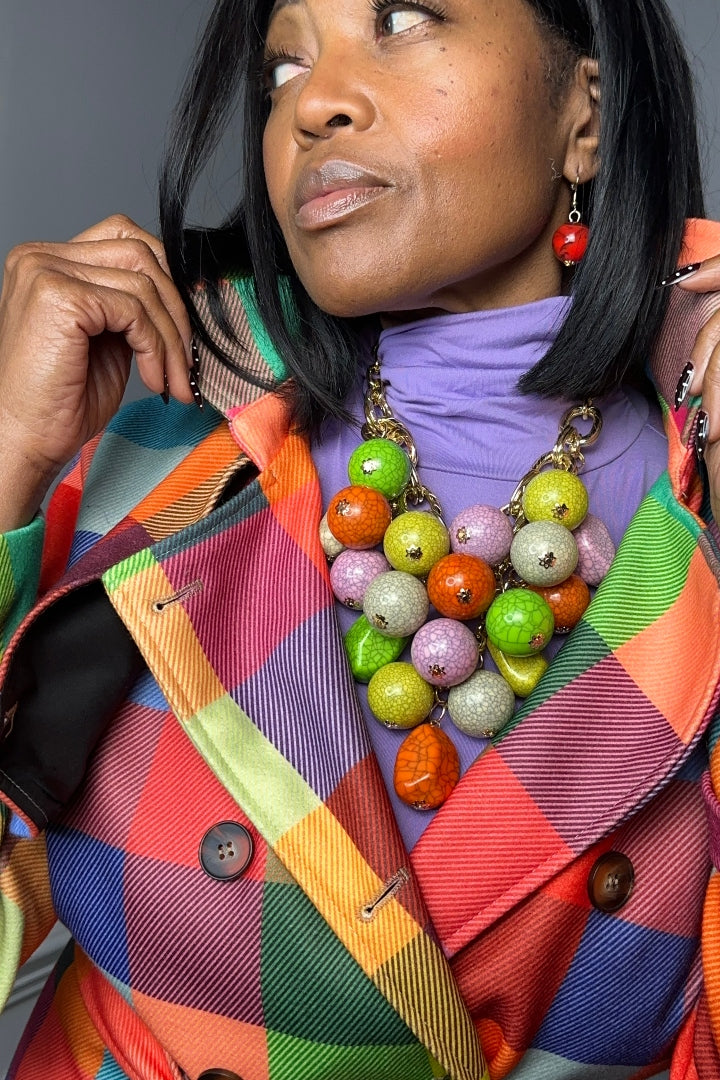 So Unique Fashion Cluster Necklace -Pastel Color