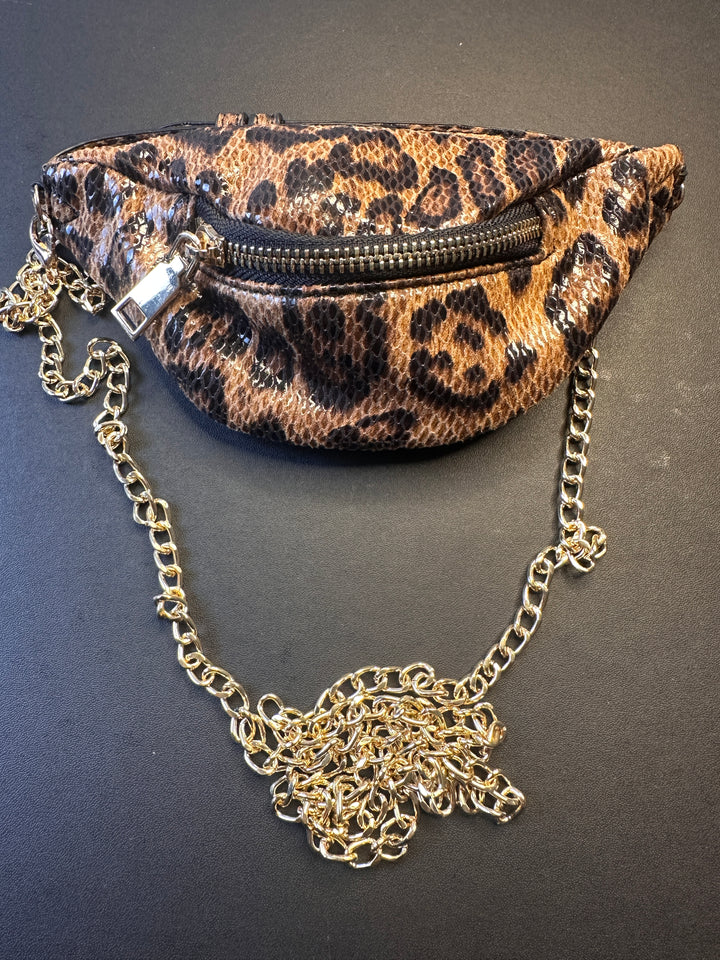 Leopard mini crossbody bag with strap