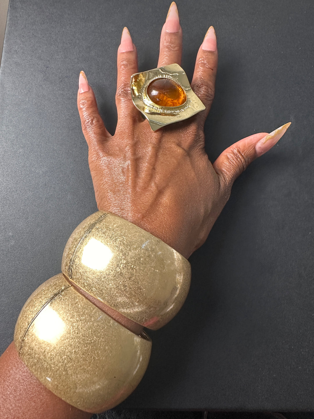 Fashion Chunky Gold Hinge Bracelet
