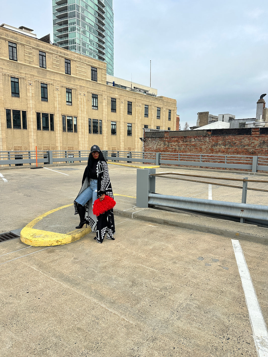 Rich Auntie Open Front Winter Kimono for Women- Black and Grey Blend Ships 1/30