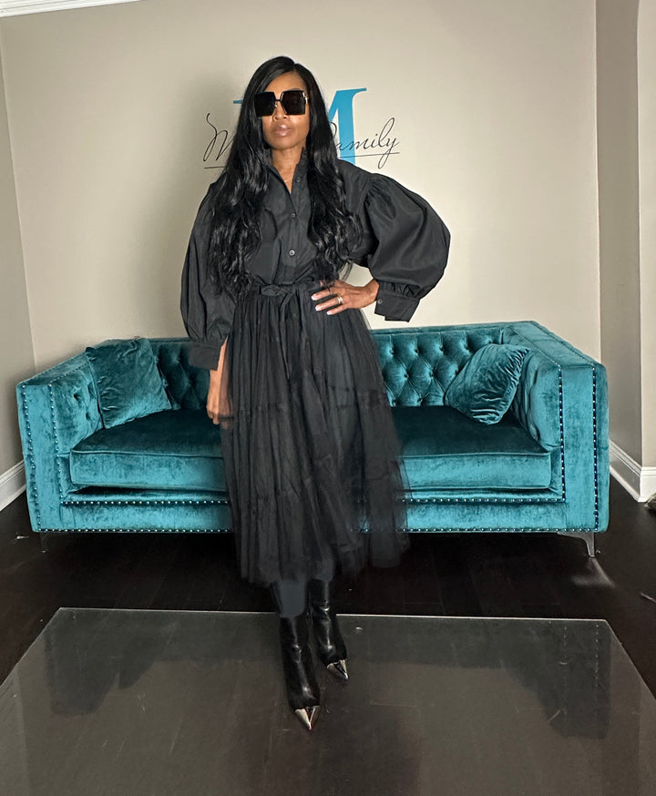 Adore Me Shirt Dress Black
