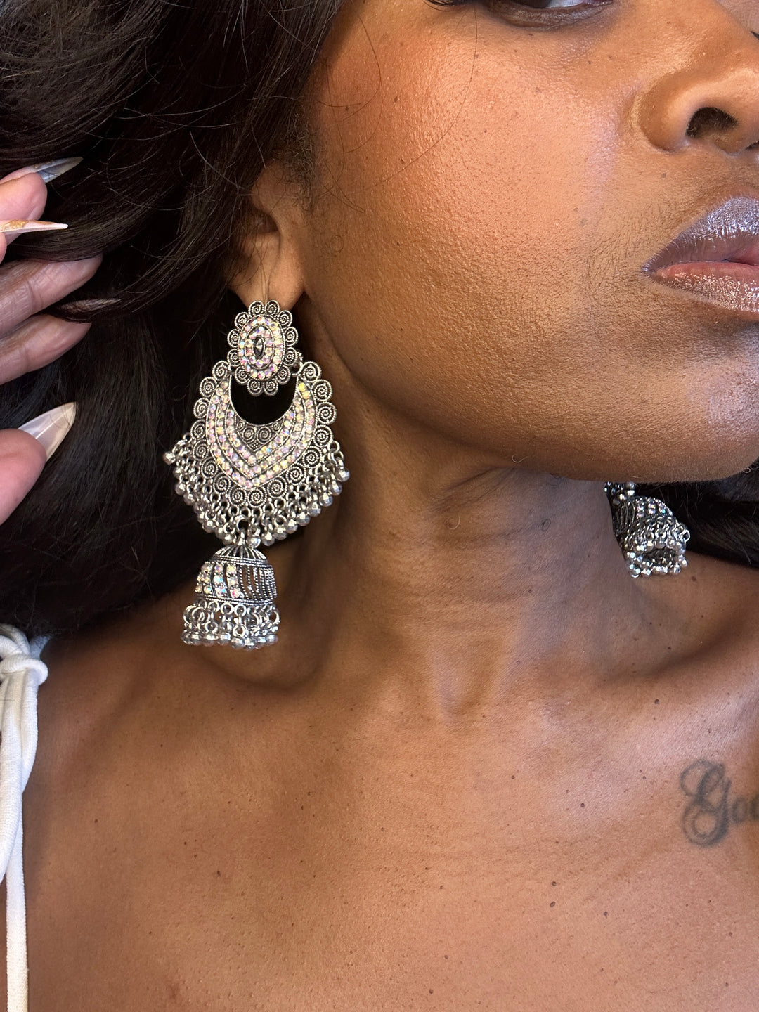 Arabian Princess chandelier earrings - Silver
