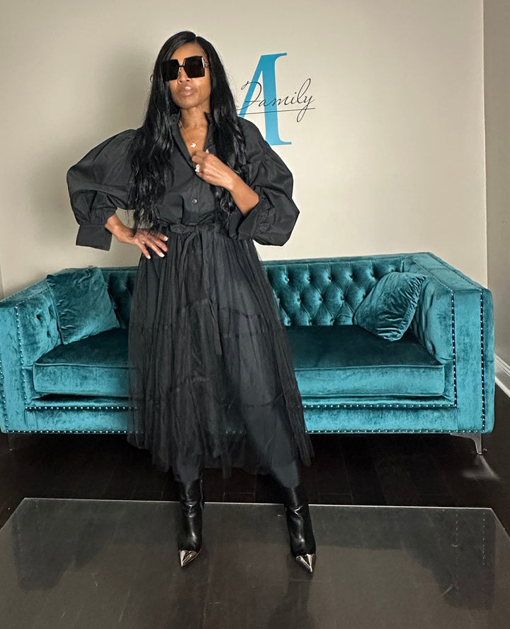 Adore Me Shirt Dress Black