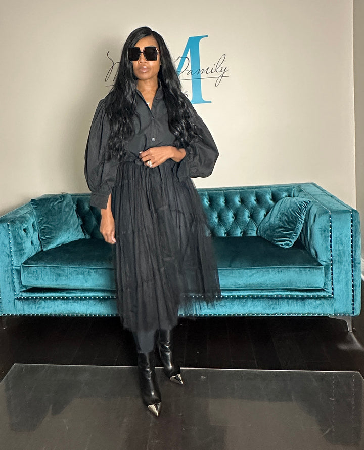 Adore Me Shirt Dress Black