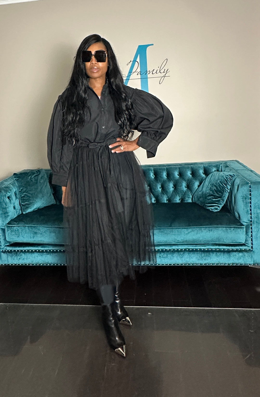 Adore Me Shirt Dress Black